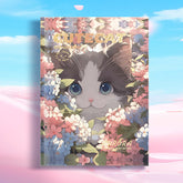 Kawaii Cute Cat EVA Rubber Cover A5 Notebook Blue, Kawai Notebooks
